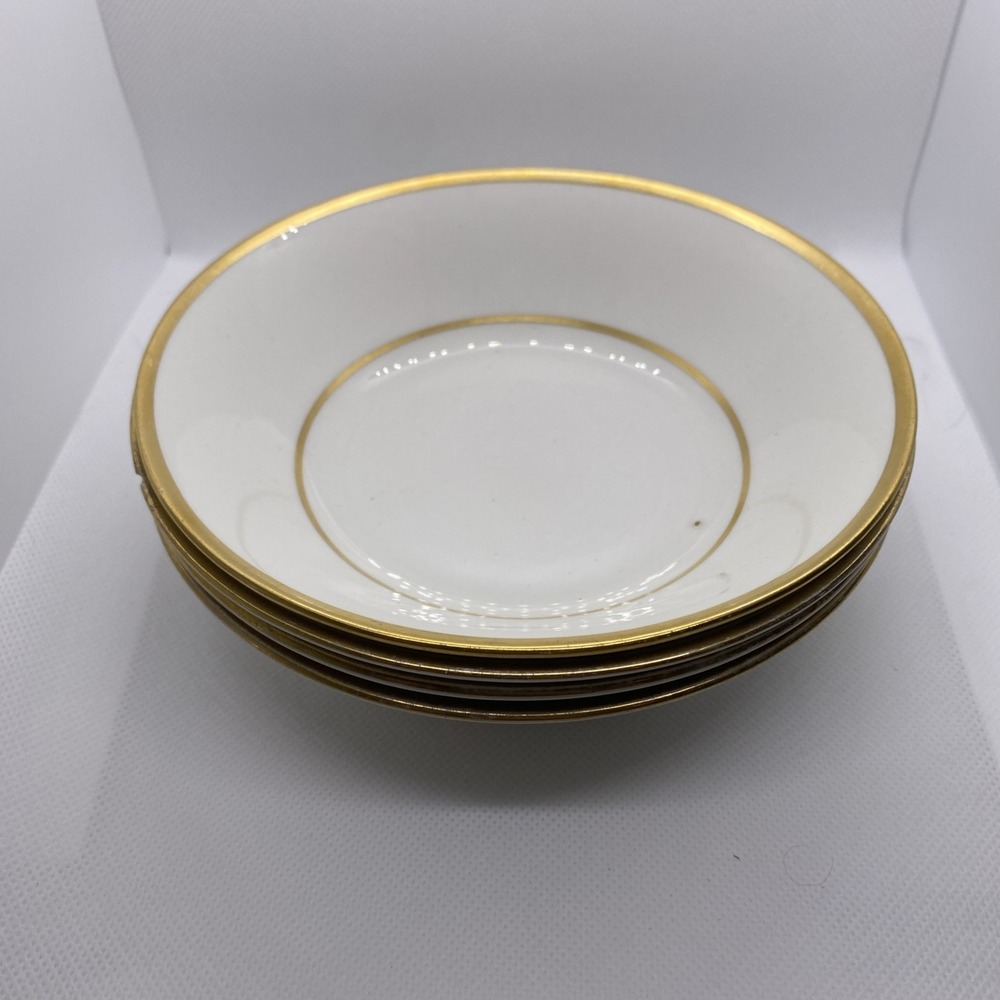 Johnson Brothers England Ceramic Bowls White Gold Rim Set of 4 England